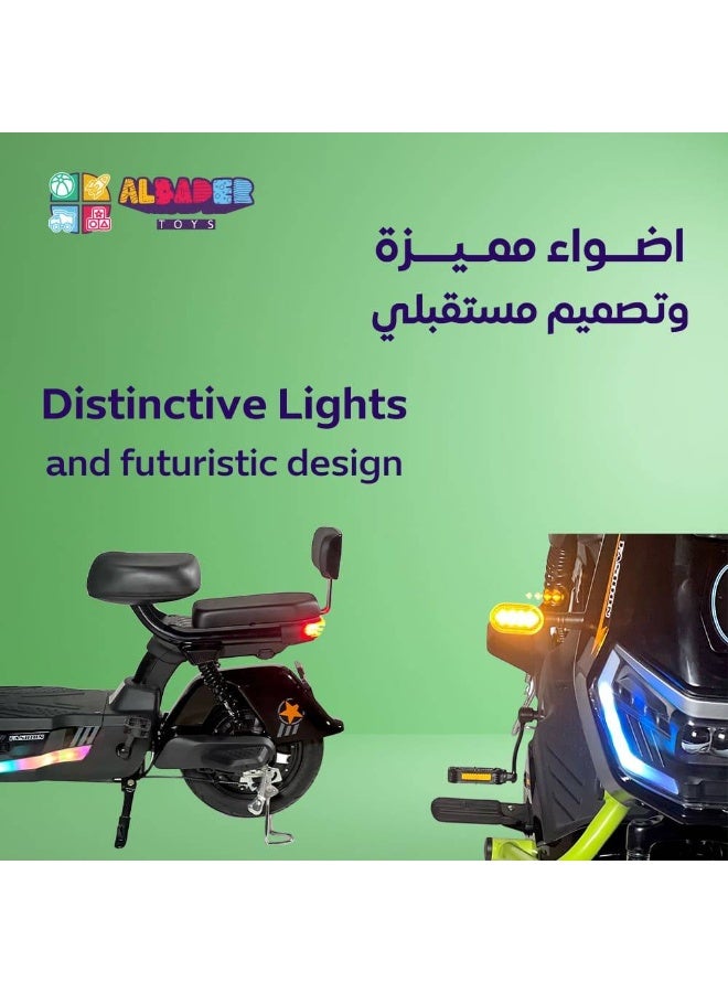 AL BADER Electric Scooter V30, Electric Kick Scooter With Modren Desgin, Max Speed 30 KM/H Around, Range 20-25-KM, Electric Motor With 4 Batteries, Adult Scooter With 350W Motor - Image 4